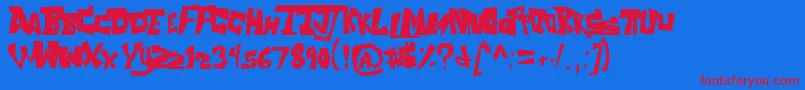 TheAquabats Font – Red Fonts on Blue Background