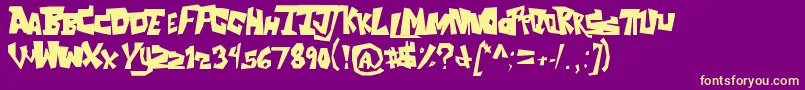TheAquabats Font – Yellow Fonts on Purple Background