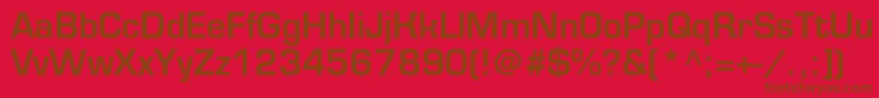 Czcionka Eurofontmediumc – brązowe czcionki na czerwonym tle