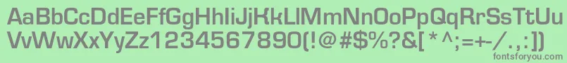 フォントEurofontmediumc – 緑の背景に灰色の文字
