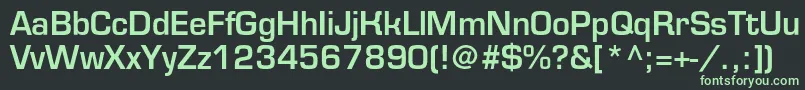 Eurofontmediumc-fontti – vihreät fontit mustalla taustalla