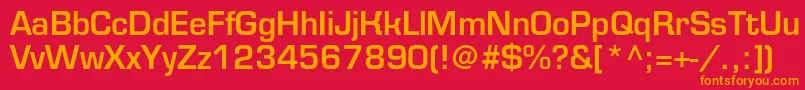 Czcionka Eurofontmediumc – pomarańczowe czcionki na czerwonym tle