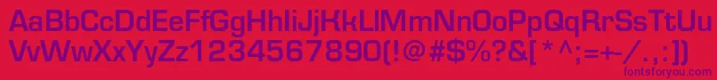 Fonte Eurofontmediumc – fontes roxas em um fundo vermelho