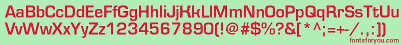 Czcionka Eurofontmediumc – czerwone czcionki na zielonym tle