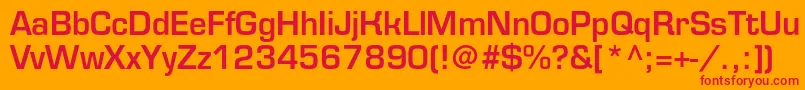 Шрифт Eurofontmediumc – красные шрифты на оранжевом фоне