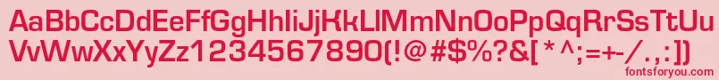 フォントEurofontmediumc – ピンクの背景に赤い文字