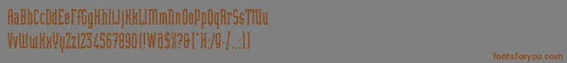 フォントHeliotypeLetPlain.1.0 – 茶色の文字が灰色の背景にあります。