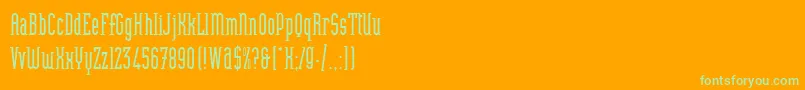 Weitere Informationen zur HeliotypeLetPlain.1.0-Schriftart HeliotypeLetPlain.1.0-Schriftart – Grüne Schriften auf orangefarbenem Hintergrund