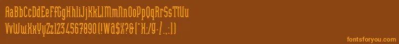 HeliotypeLetPlain.1.0-Schriftart – Orangefarbene Schriften auf braunem Hintergrund