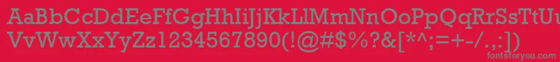 フォントRockwellMt – 赤い背景に灰色の文字