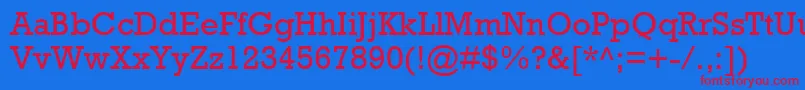 RockwellMt Font – Red Fonts on Blue Background