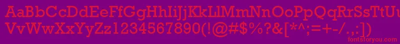 RockwellMt-Schriftart – Rote Schriften auf violettem Hintergrund
