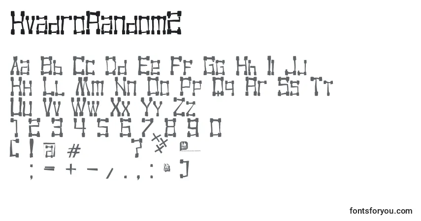 Czcionka KvadroRandom2 – alfabet, cyfry, specjalne znaki