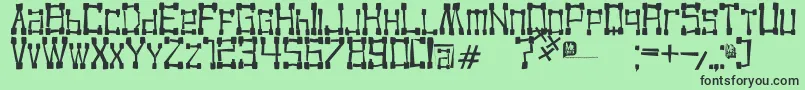 KvadroRandom2 Font – Black Fonts on Green Background