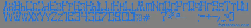 KvadroRandom2-Schriftart – Blaue Schriften auf grauem Hintergrund