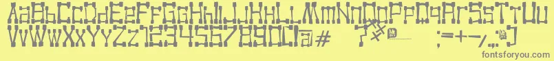 KvadroRandom2 Font – Gray Fonts on Yellow Background