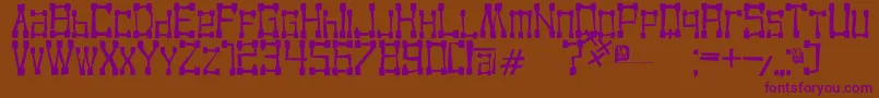 KvadroRandom2 Font – Purple Fonts on Brown Background