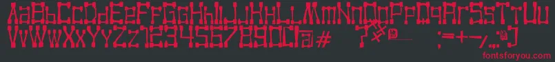 KvadroRandom2 Font – Red Fonts on Black Background