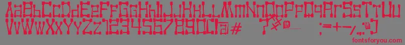 KvadroRandom2 Font – Red Fonts on Gray Background