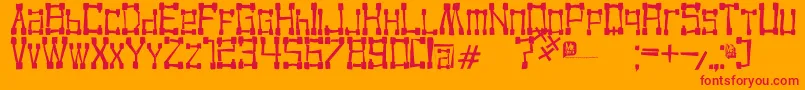 KvadroRandom2 Font – Red Fonts on Orange Background