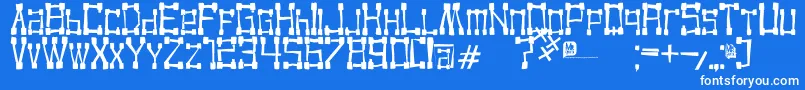 KvadroRandom2 Font – White Fonts on Blue Background
