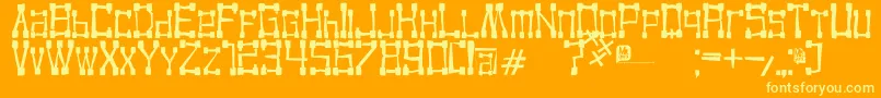KvadroRandom2 Font – Yellow Fonts on Orange Background