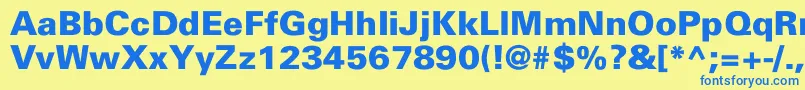 UniversBlackNormal Font – Blue Fonts on Yellow Background