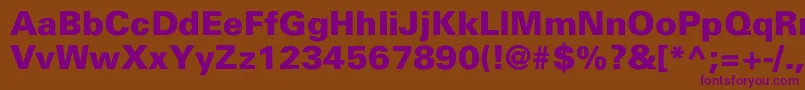 UniversBlackNormal Font – Purple Fonts on Brown Background