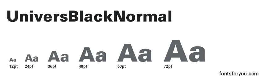UniversBlackNormal Font Sizes