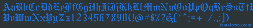 HollebyRegular Font – Blue Fonts on Black Background