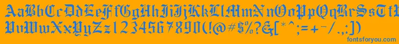 HollebyRegular Font – Blue Fonts on Orange Background