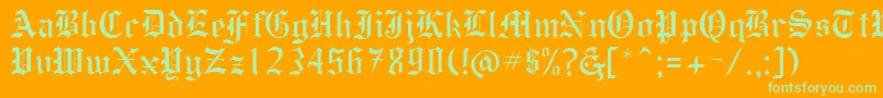 HollebyRegular Font – Green Fonts on Orange Background