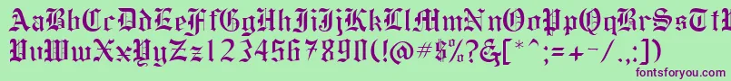 HollebyRegular Font – Purple Fonts on Green Background