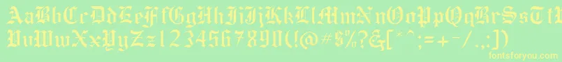 HollebyRegular Font – Yellow Fonts on Green Background