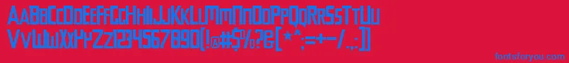 Chyelovek Font – Blue Fonts on Red Background