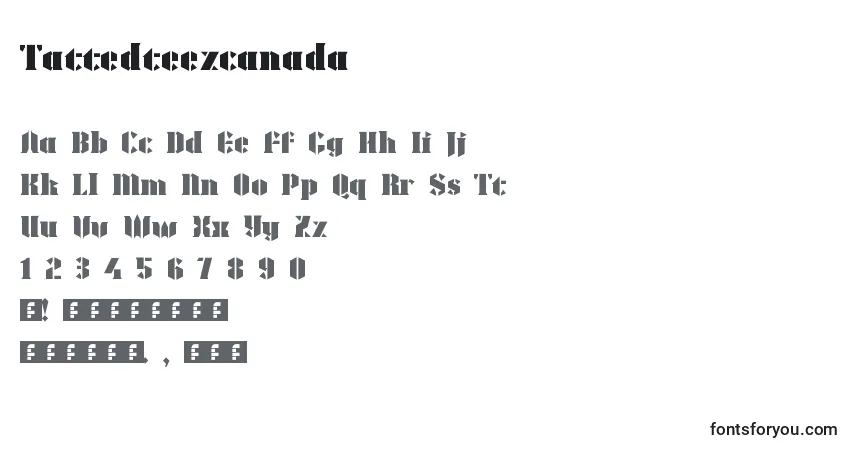 Tattedteezcanada-fontti – aakkoset, numerot, erikoismerkit