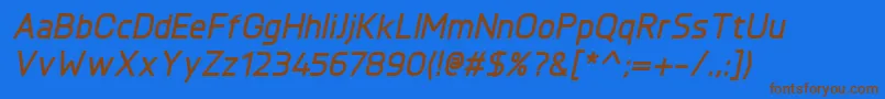 KnulBolditalic Font – Brown Fonts on Blue Background