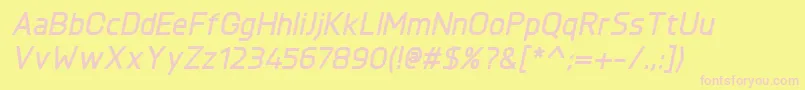 KnulBolditalic-Schriftart – Rosa Schriften auf gelbem Hintergrund