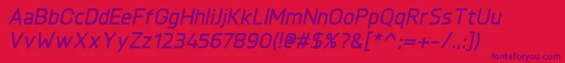 KnulBolditalic Font – Purple Fonts on Red Background