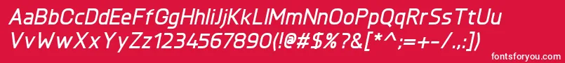 フォントKnulBolditalic – 赤い背景に白い文字