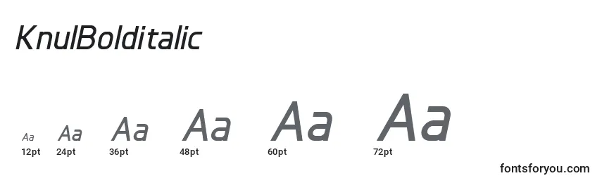 KnulBolditalic Font Sizes
