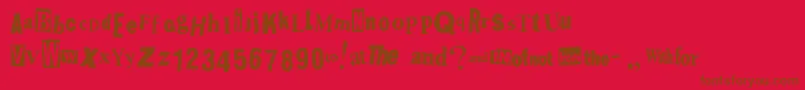 Więcej informacji o czcionce Shoplift Czcionka Shoplift – brązowe czcionki na czerwonym tle