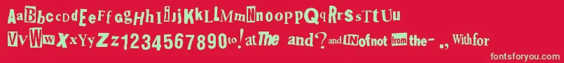 フォントShoplift – 赤い背景に緑の文字