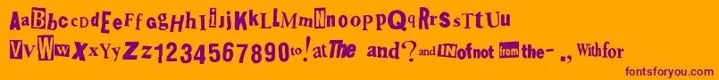 Shoplift Font – Purple Fonts on Orange Background