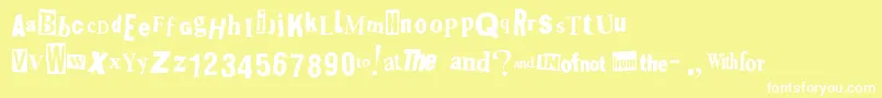 Shoplift Font – White Fonts on Yellow Background