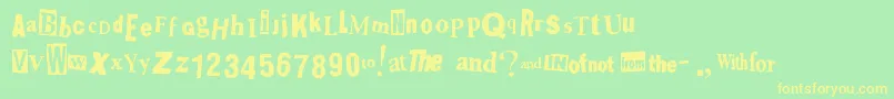 Shoplift Font – Yellow Fonts on Green Background