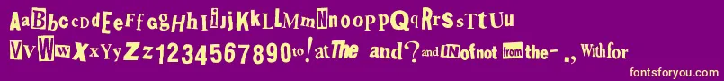 Shoplift Font – Yellow Fonts on Purple Background