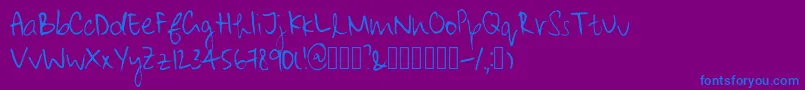 MaliniotherslightRegular Font – Blue Fonts on Purple Background