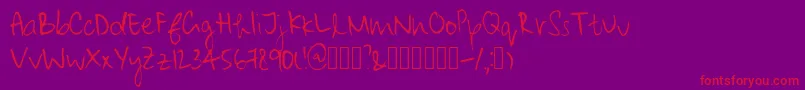 MaliniotherslightRegular Font – Red Fonts on Purple Background