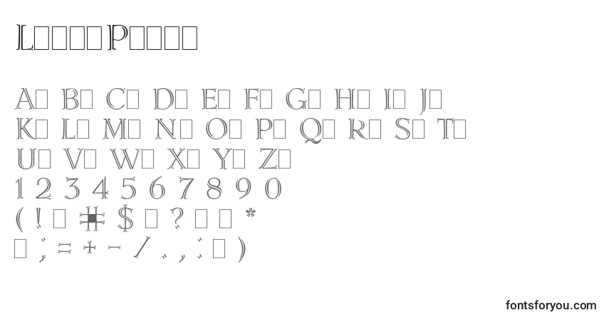 LidiaPlain-fontti – aakkoset, numerot, erikoismerkit